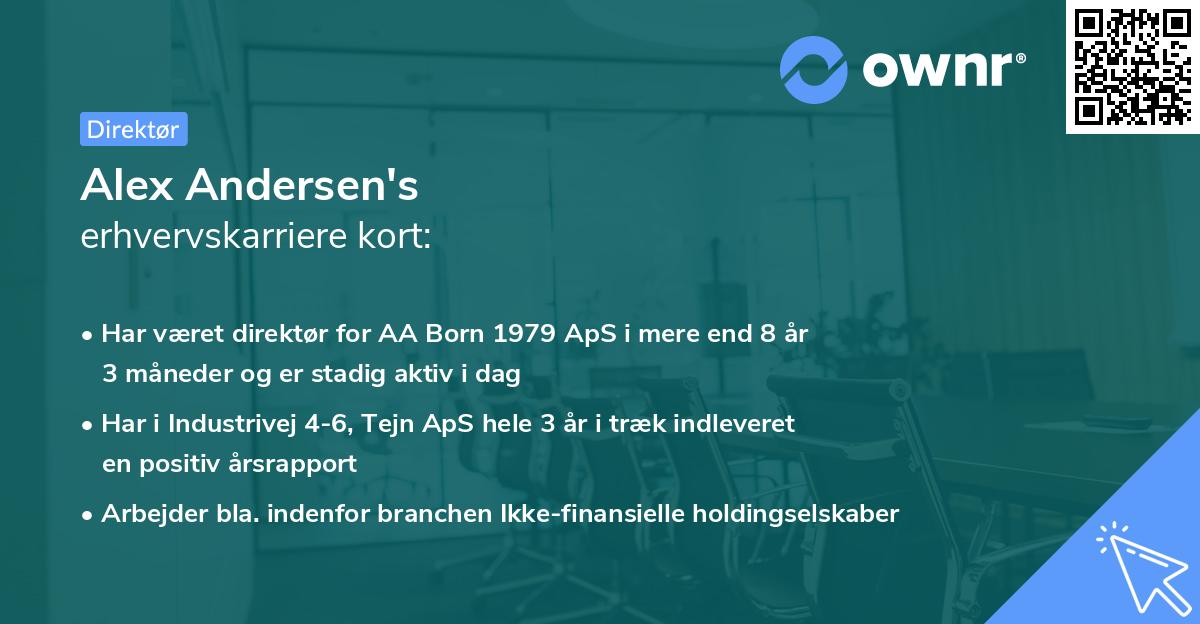 Alex Andersen's erhvervskarriere kort