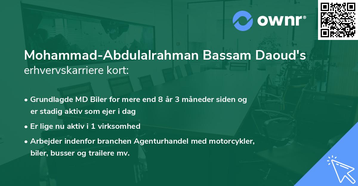 Mohammad-Abdulalrahman Bassam Daoud's erhvervskarriere kort