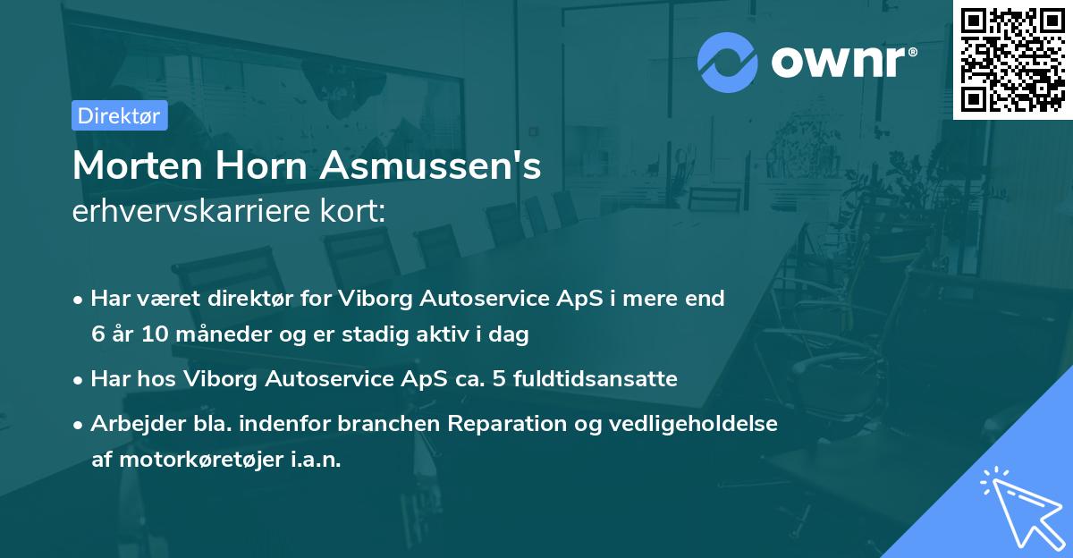 Morten Horn Asmussen's erhvervskarriere kort