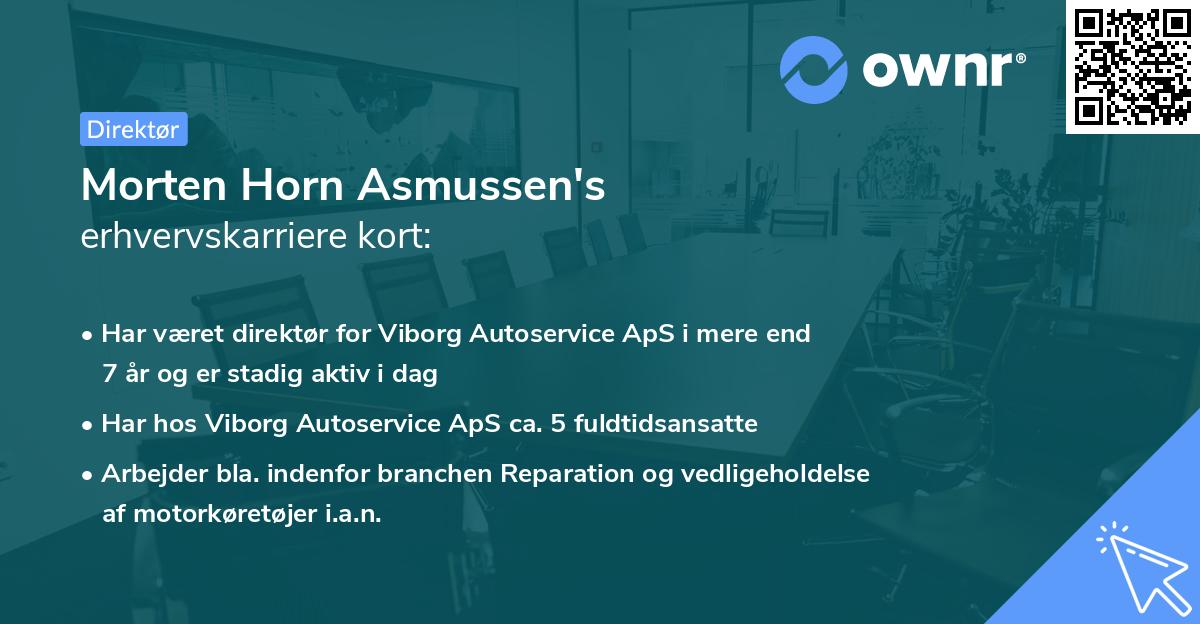 Morten Horn Asmussen's erhvervskarriere kort