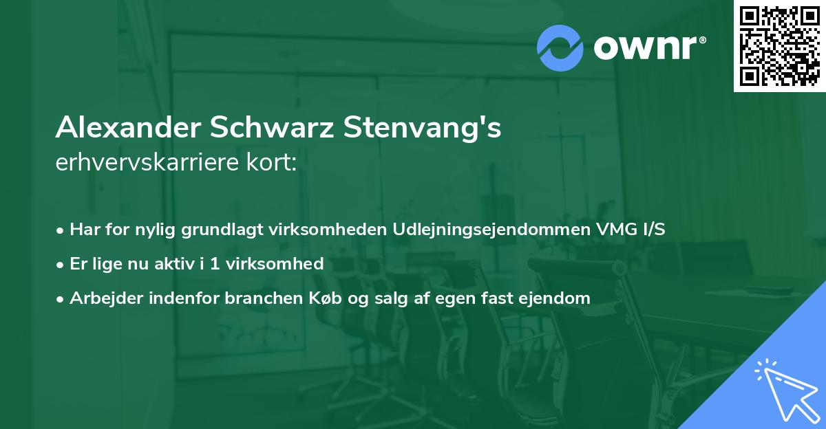 Alexander Schwarz Stenvang's erhvervskarriere kort