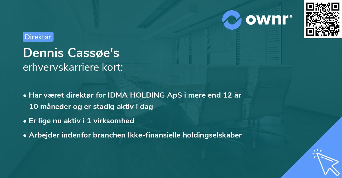 Dennis Cassøe's erhvervskarriere kort
