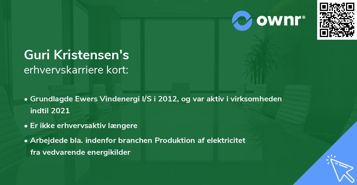Guri Kristensen's erhvervskarriere kort
