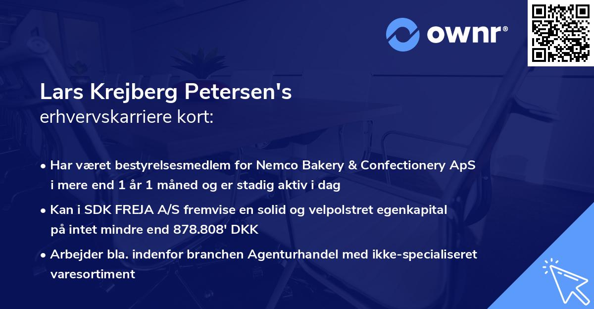 Lars Krejberg Petersen's erhvervskarriere kort