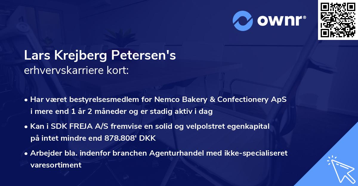 Lars Krejberg Petersen's erhvervskarriere kort