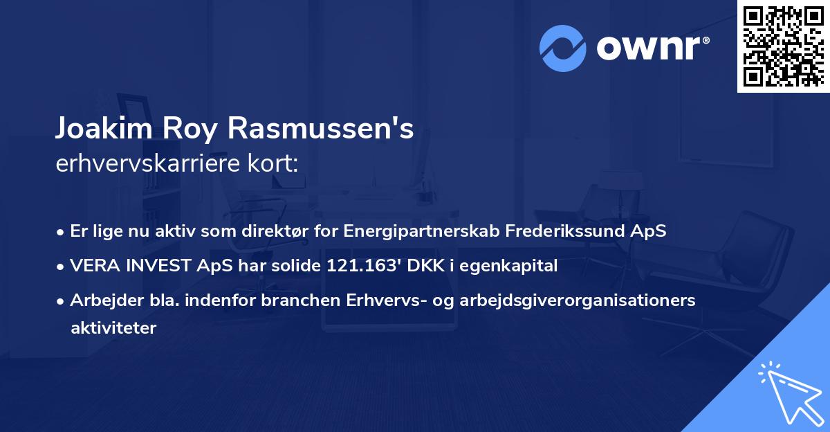 Joakim Roy Rasmussen's erhvervskarriere kort