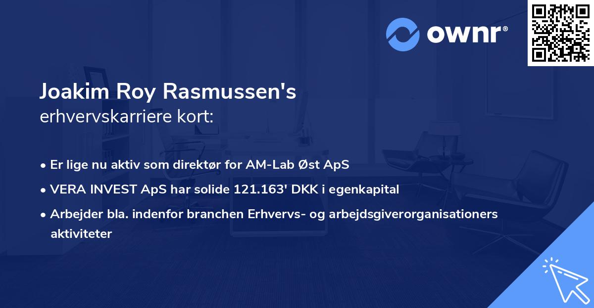 Joakim Roy Rasmussen's erhvervskarriere kort