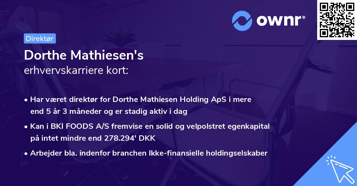 Dorthe Mathiesen's erhvervskarriere kort