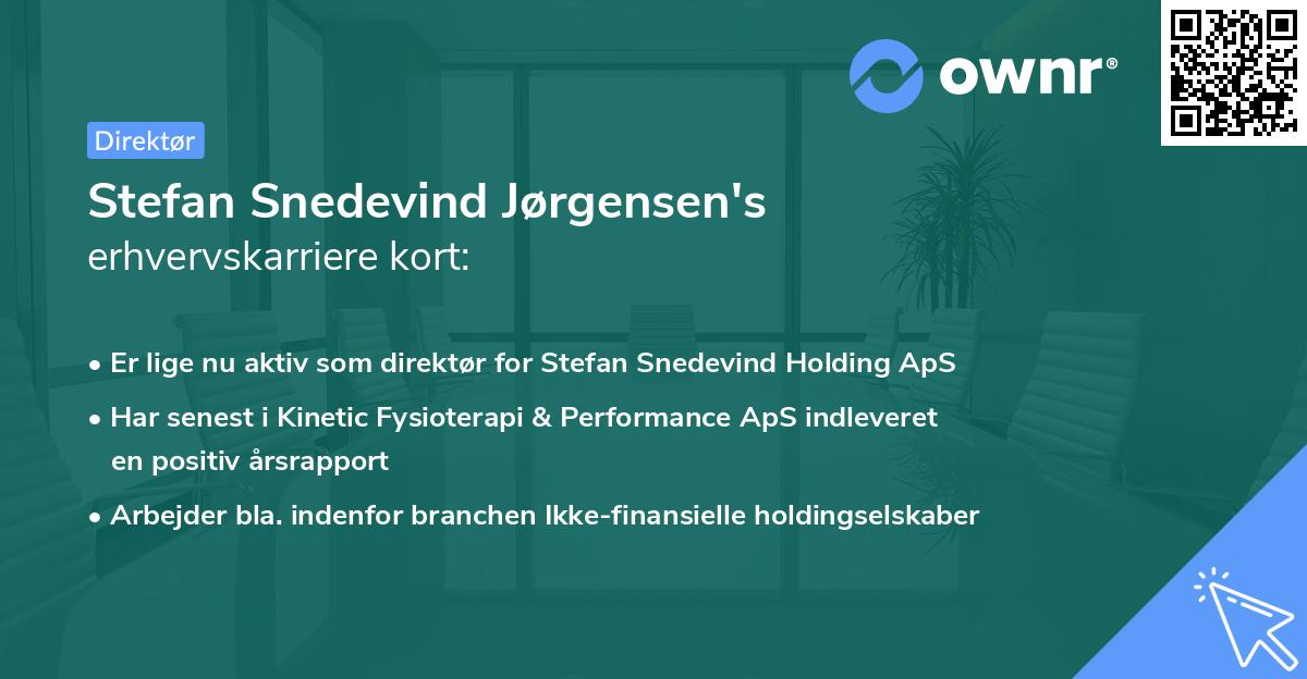 Stefan Snedevind Jørgensen's erhvervskarriere kort
