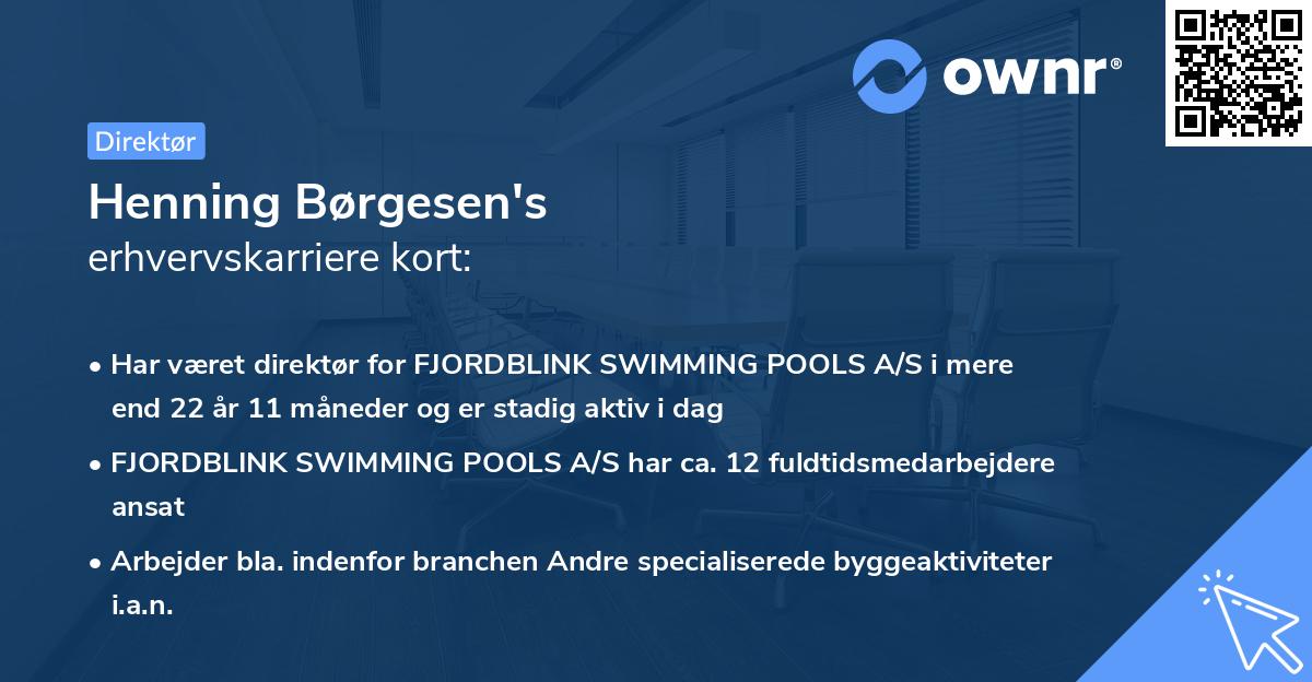 Henning Børgesen's erhvervskarriere kort