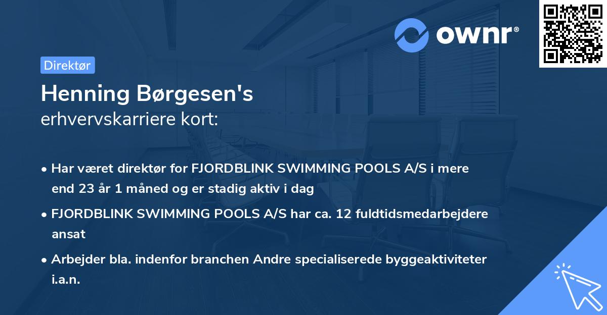 Henning Børgesen's erhvervskarriere kort