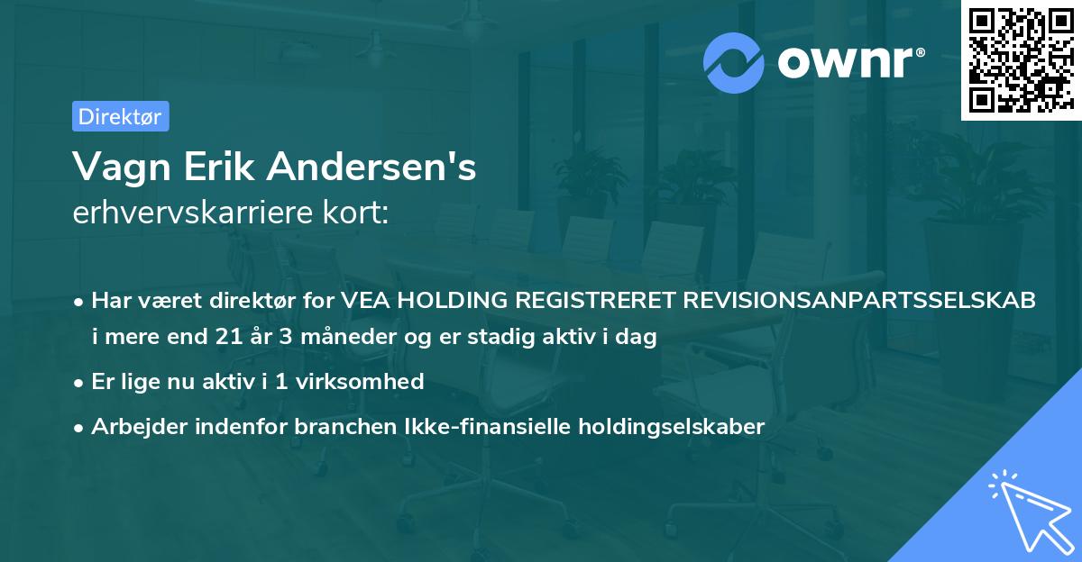 Vagn Erik Andersen's erhvervskarriere kort