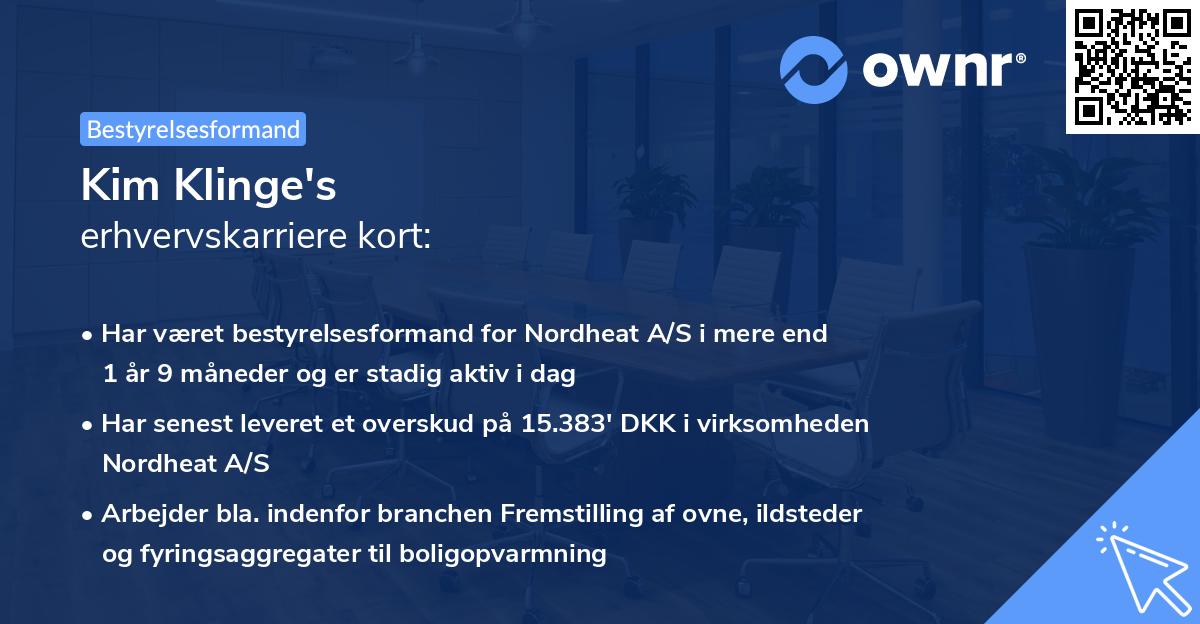 Kim Klinge's erhvervskarriere kort