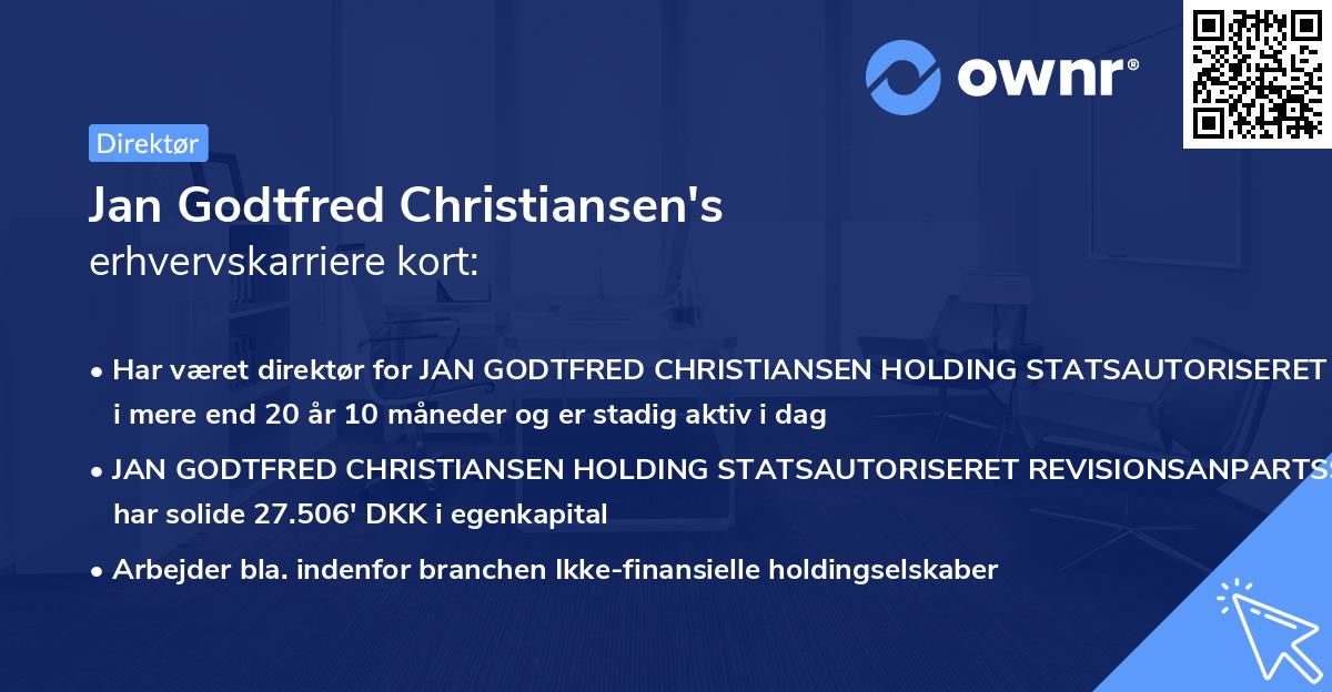 Jan Godtfred Christiansen's erhvervskarriere kort