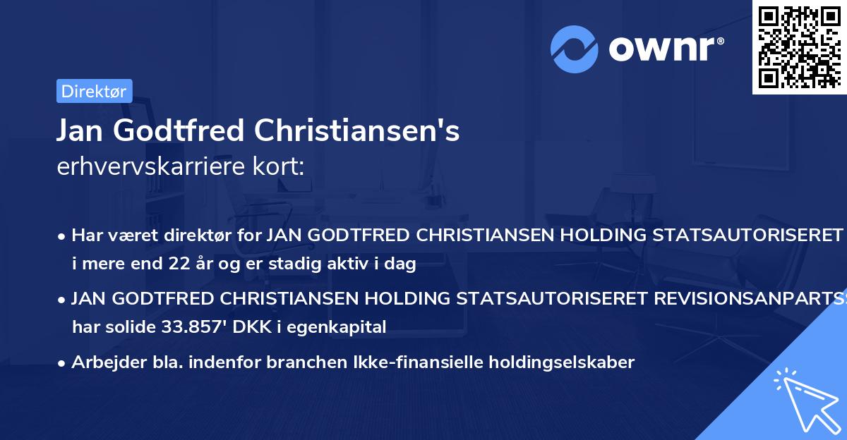 Jan Godtfred Christiansen's erhvervskarriere kort