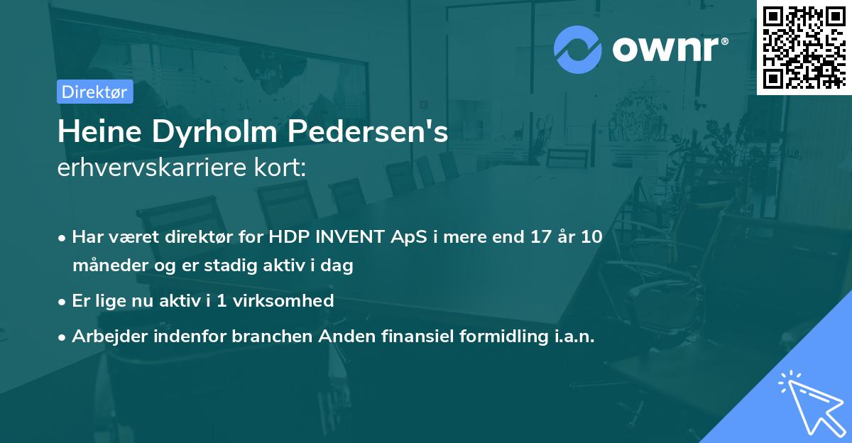 Heine Dyrholm Pedersen's erhvervskarriere kort