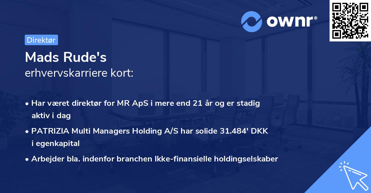 Mads Rude's erhvervskarriere kort