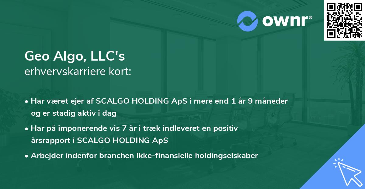 Geo Algo, LLC's erhvervskarriere kort
