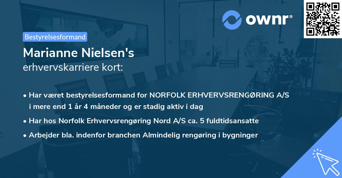 Marianne Nielsen's erhvervskarriere kort