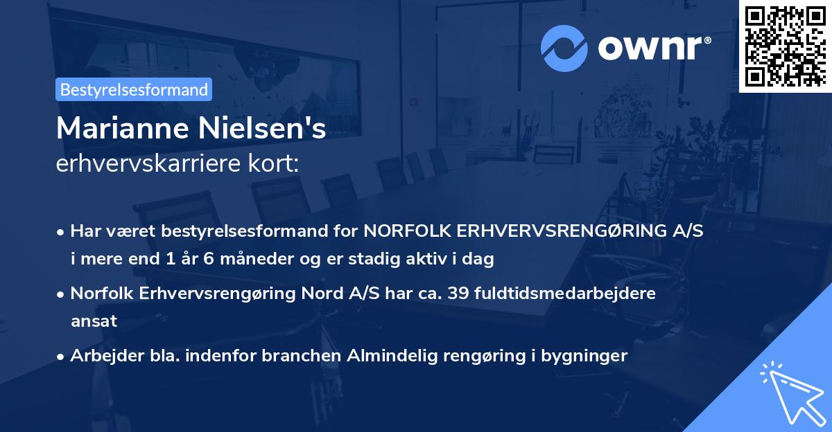 Marianne Nielsen's erhvervskarriere kort