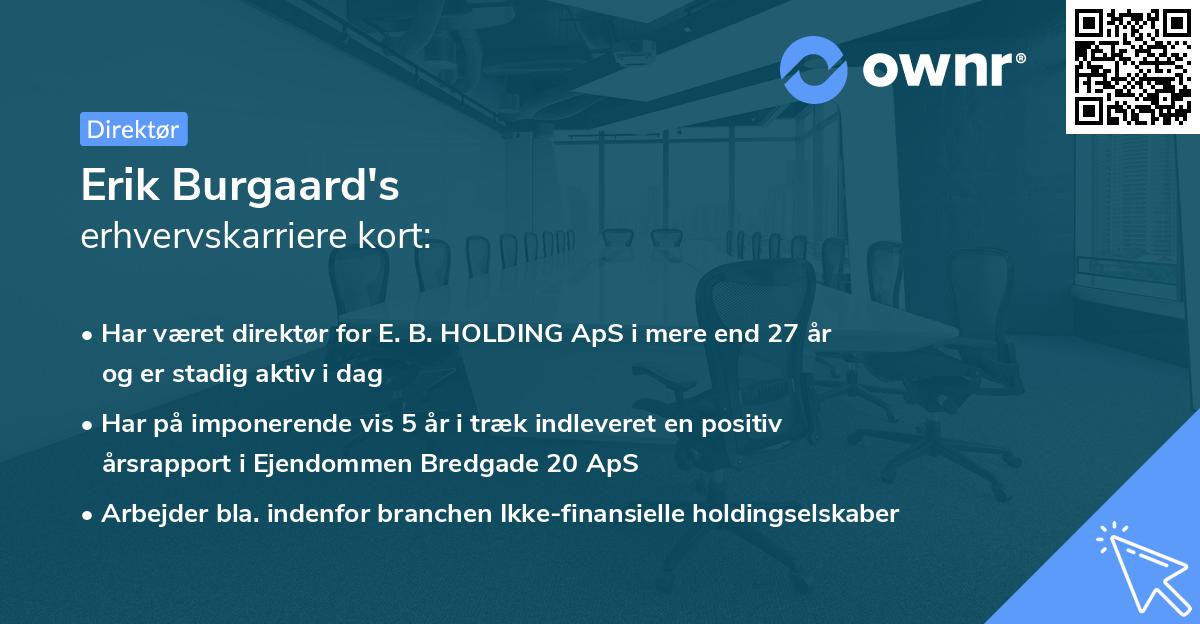 Erik Burgaard's erhvervskarriere kort