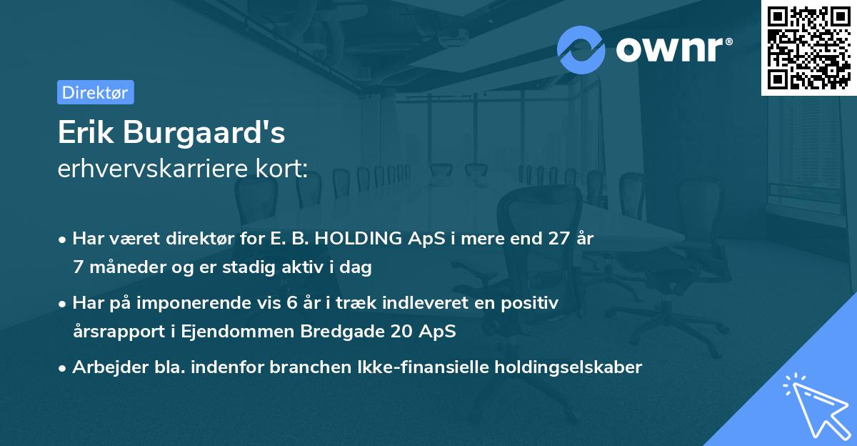 Erik Burgaard's erhvervskarriere kort