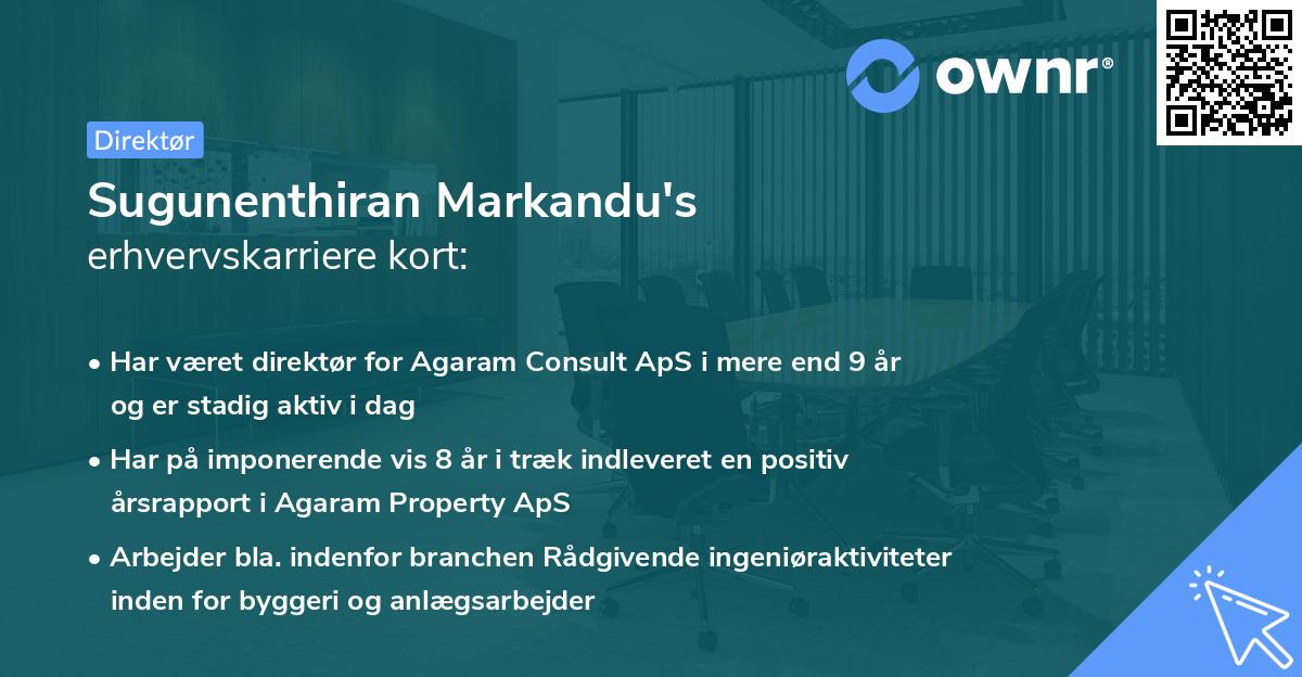 Sugunenthiran Markandu's erhvervskarriere kort