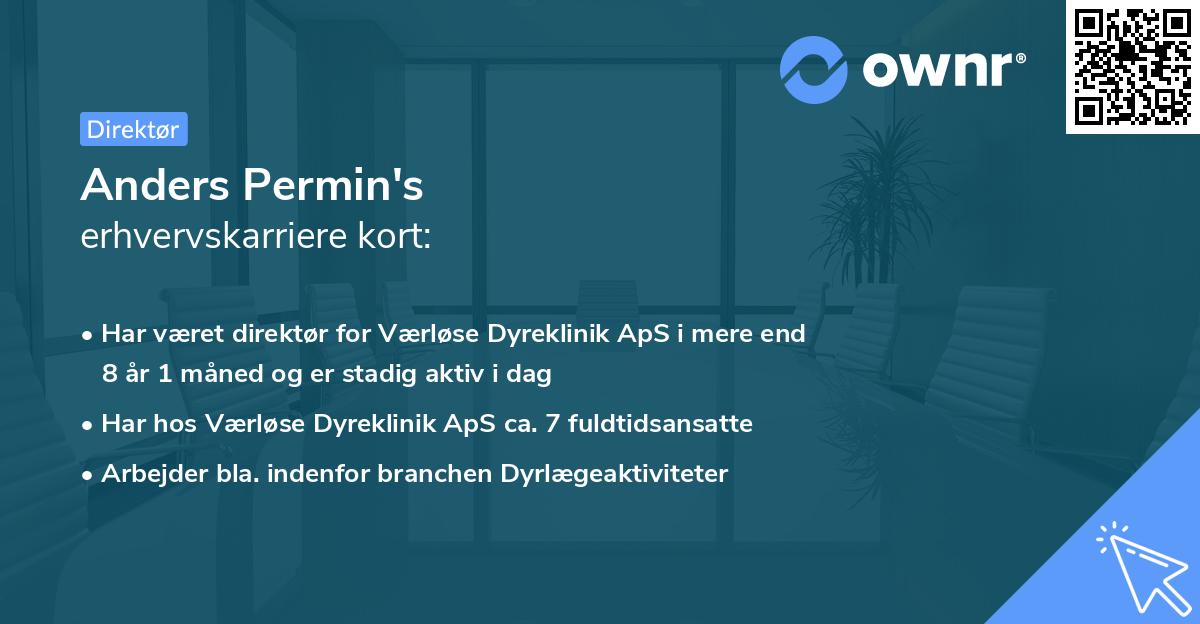 Anders Permin's erhvervskarriere kort