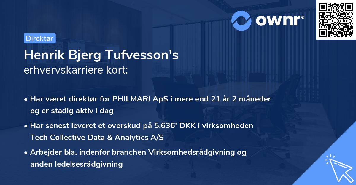 Henrik Bjerg Tufvesson's erhvervskarriere kort
