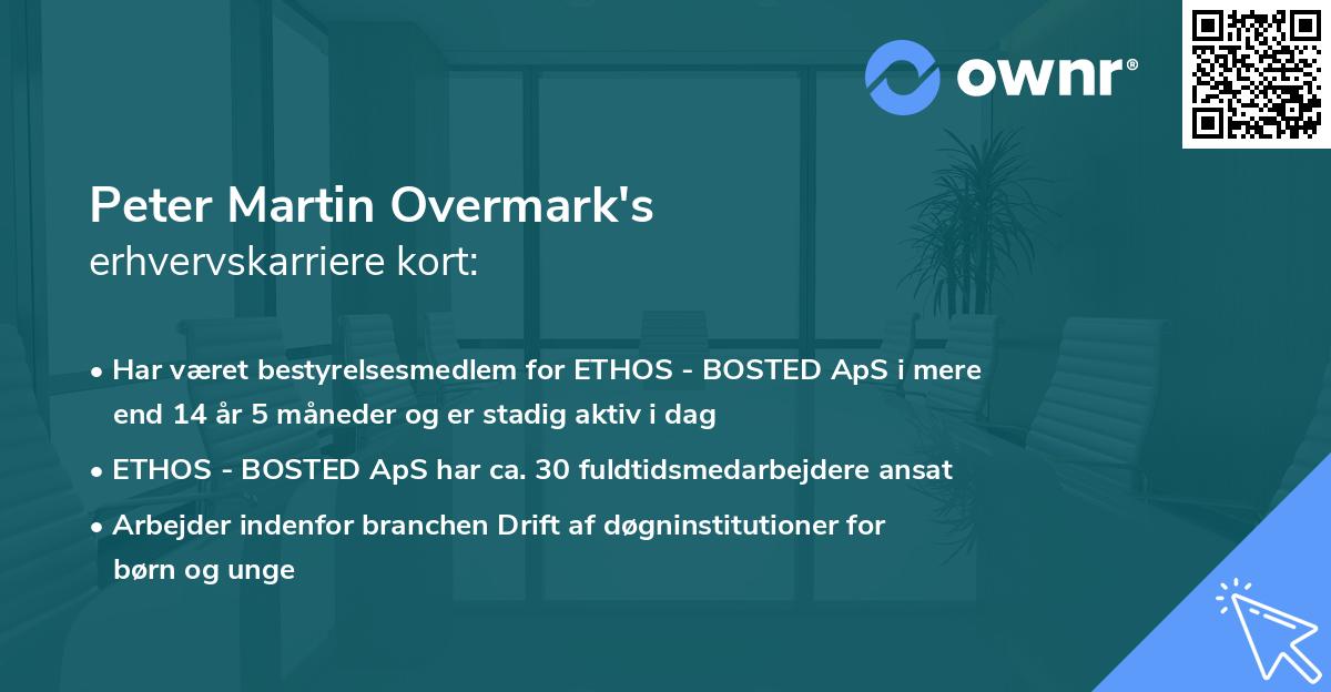 Peter Martin Overmark's erhvervskarriere kort