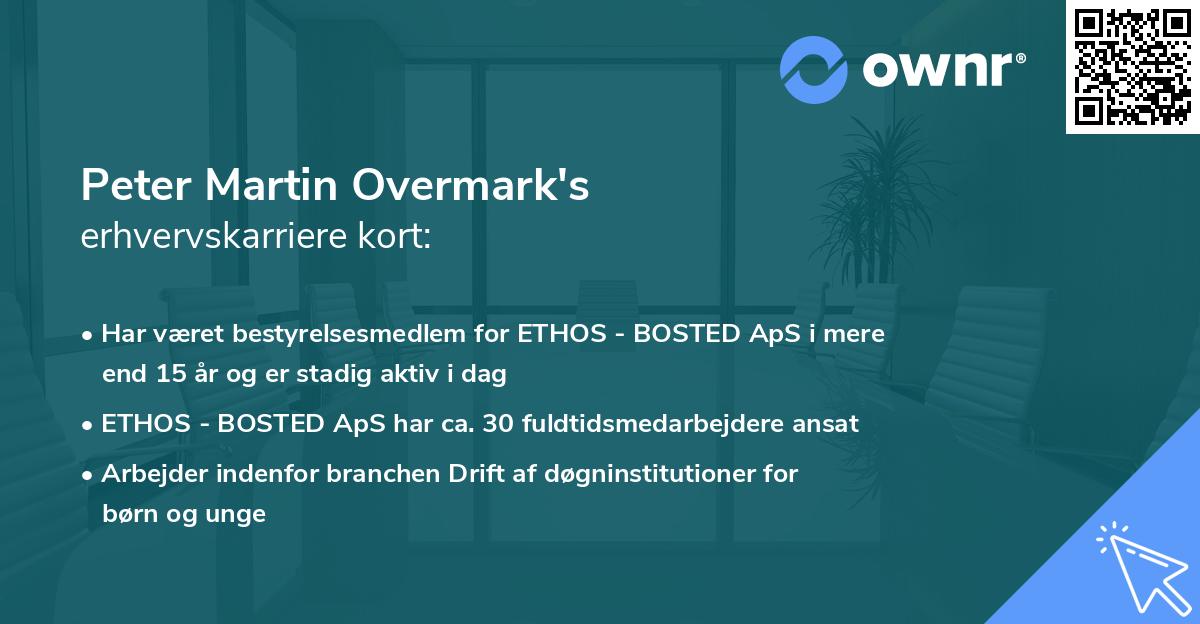 Peter Martin Overmark's erhvervskarriere kort
