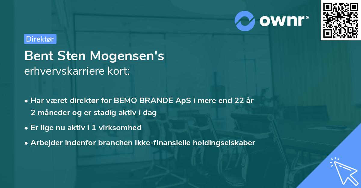 Bent Sten Mogensen's erhvervskarriere kort