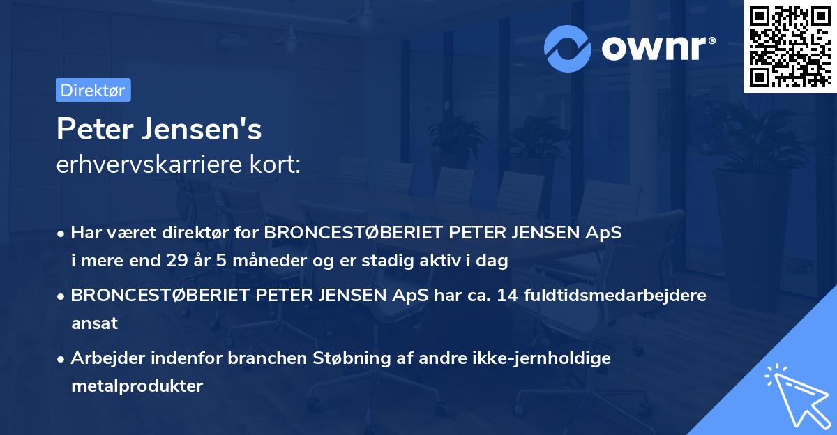 Peter Jensen's erhvervskarriere kort