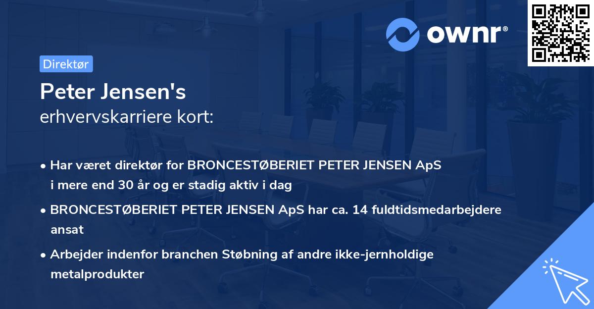 Peter Jensen's erhvervskarriere kort