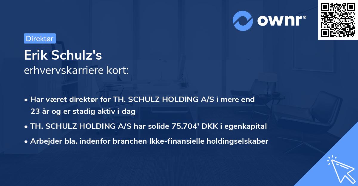 Erik Schulz's erhvervskarriere kort