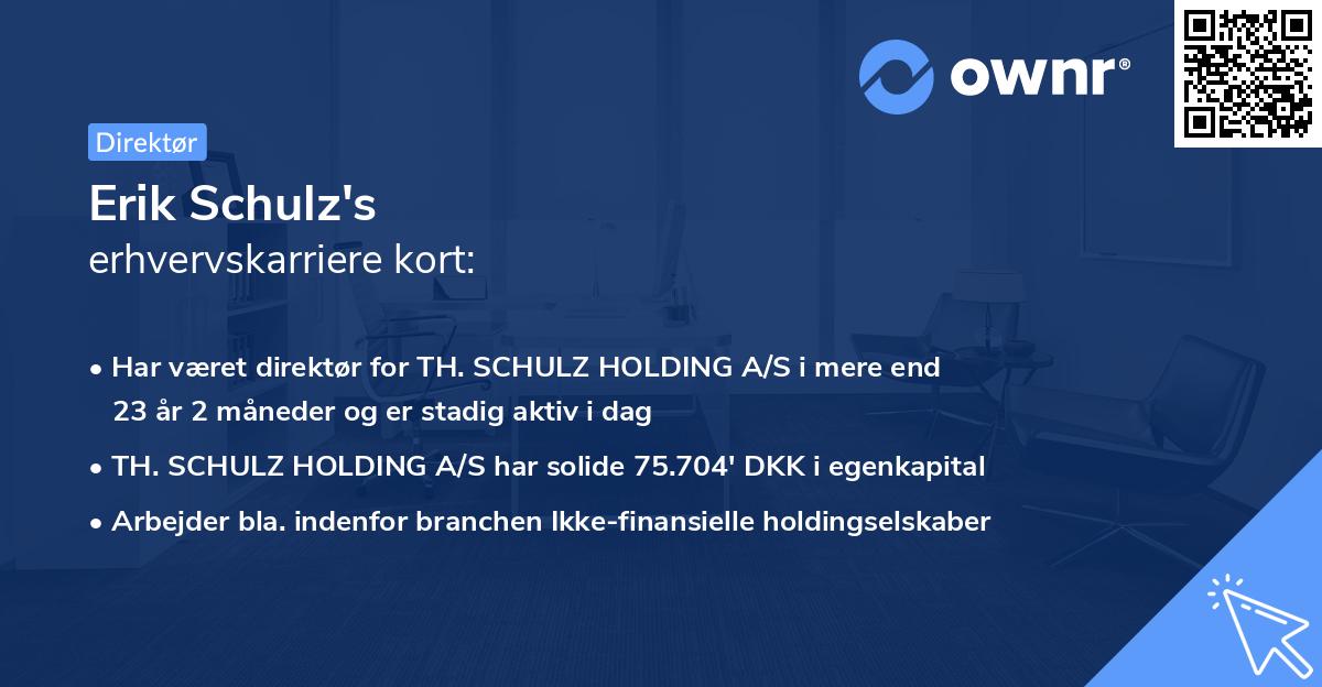 Erik Schulz's erhvervskarriere kort