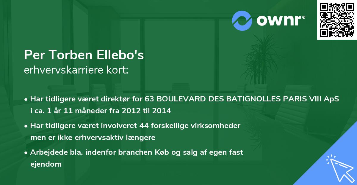 Per Torben Ellebo's erhvervskarriere kort