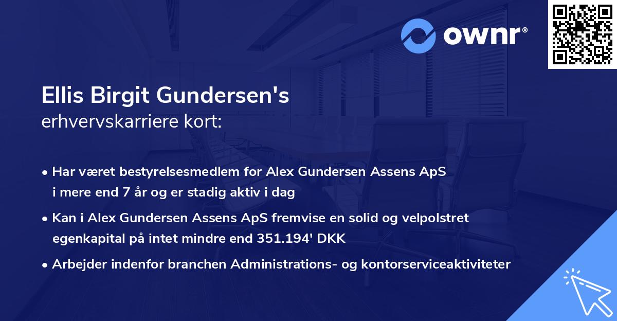 Ellis Birgit Gundersen's erhvervskarriere kort