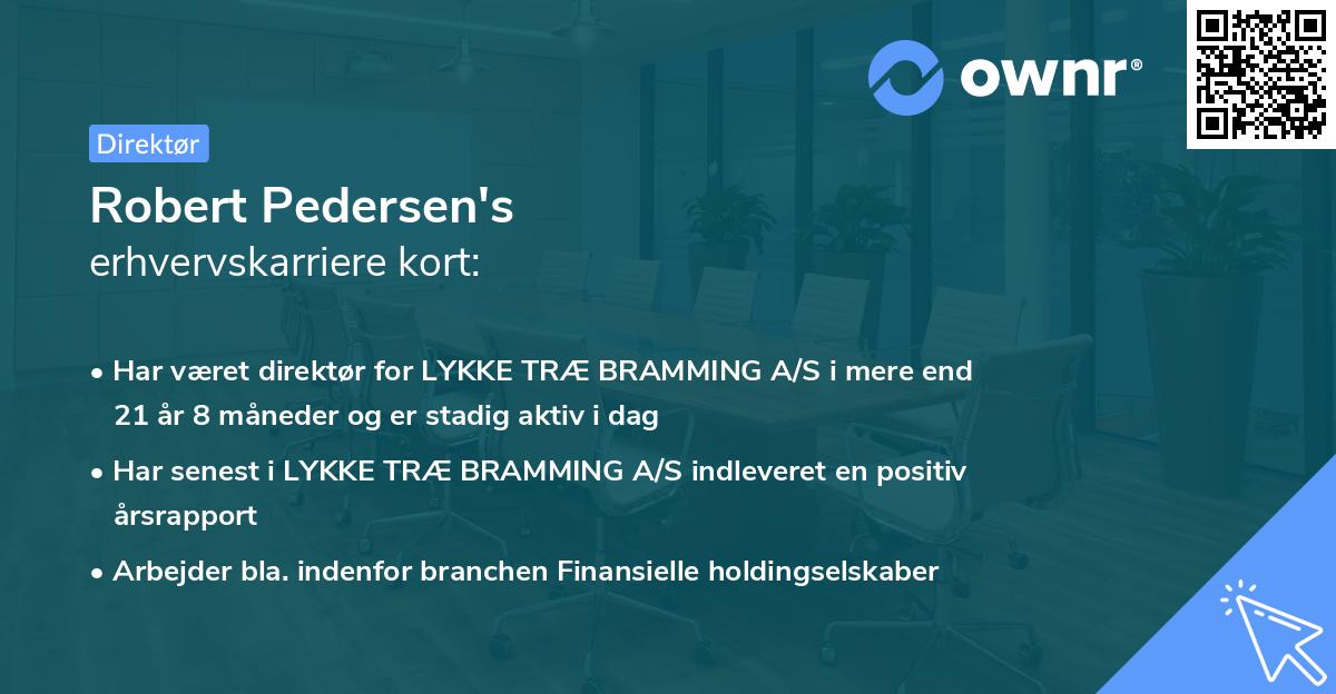 Robert Pedersen's erhvervskarriere kort