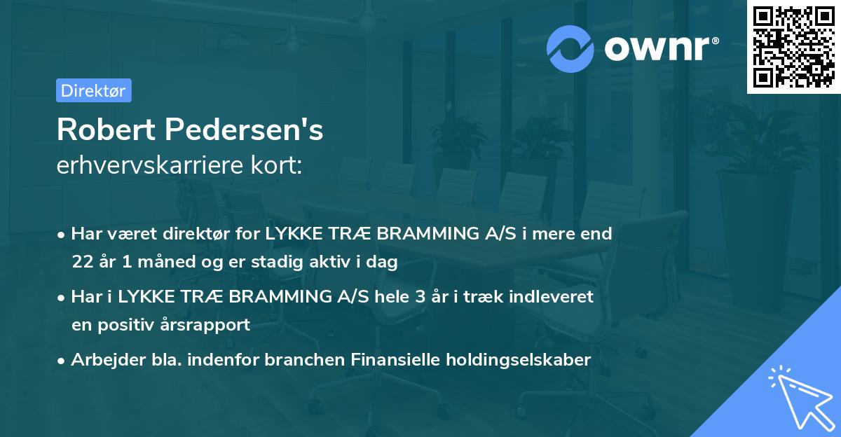 Robert Pedersen's erhvervskarriere kort