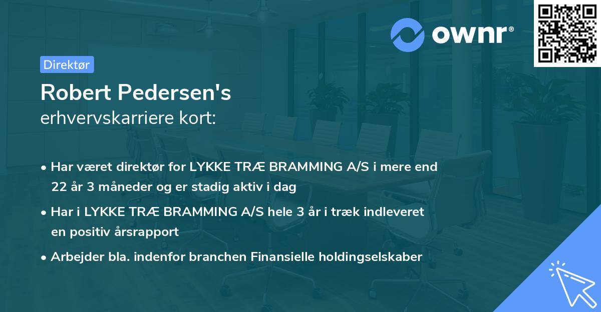Robert Pedersen's erhvervskarriere kort