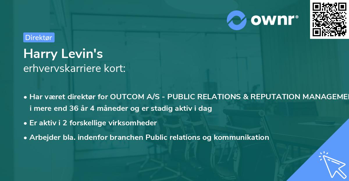 Harry Levin's erhvervskarriere kort