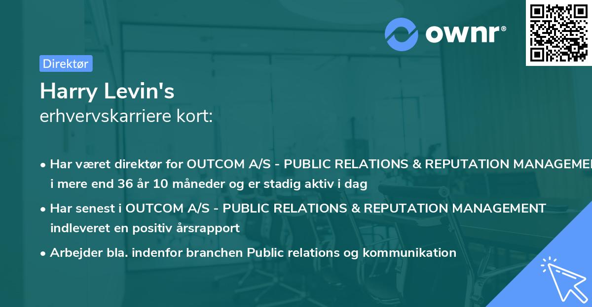 Harry Levin's erhvervskarriere kort