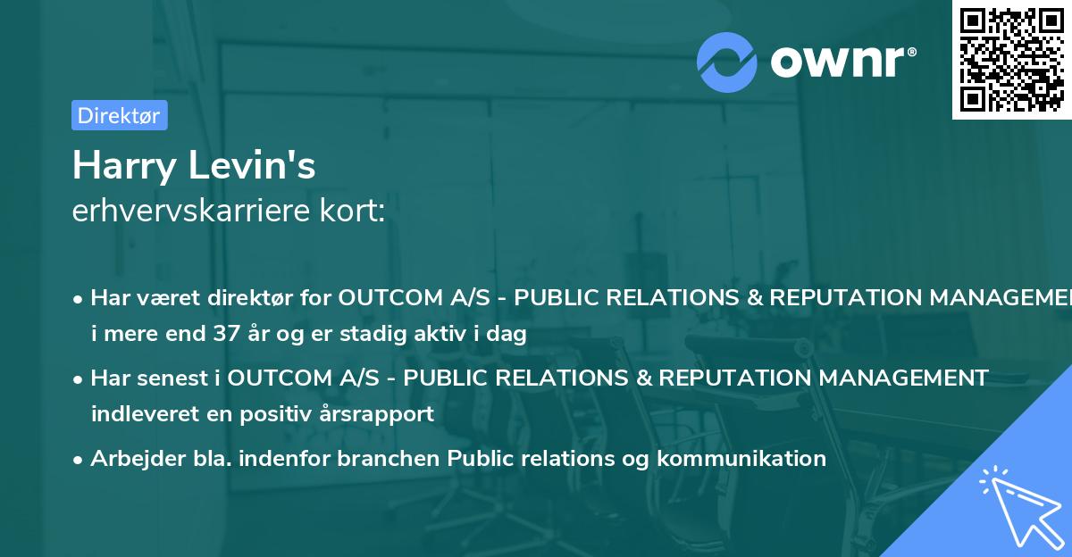 Harry Levin's erhvervskarriere kort
