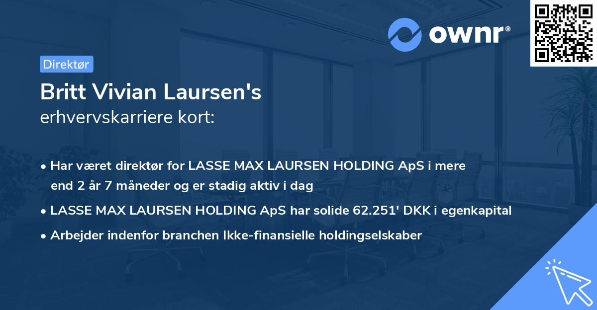 Britt Vivian Laursen's erhvervskarriere kort