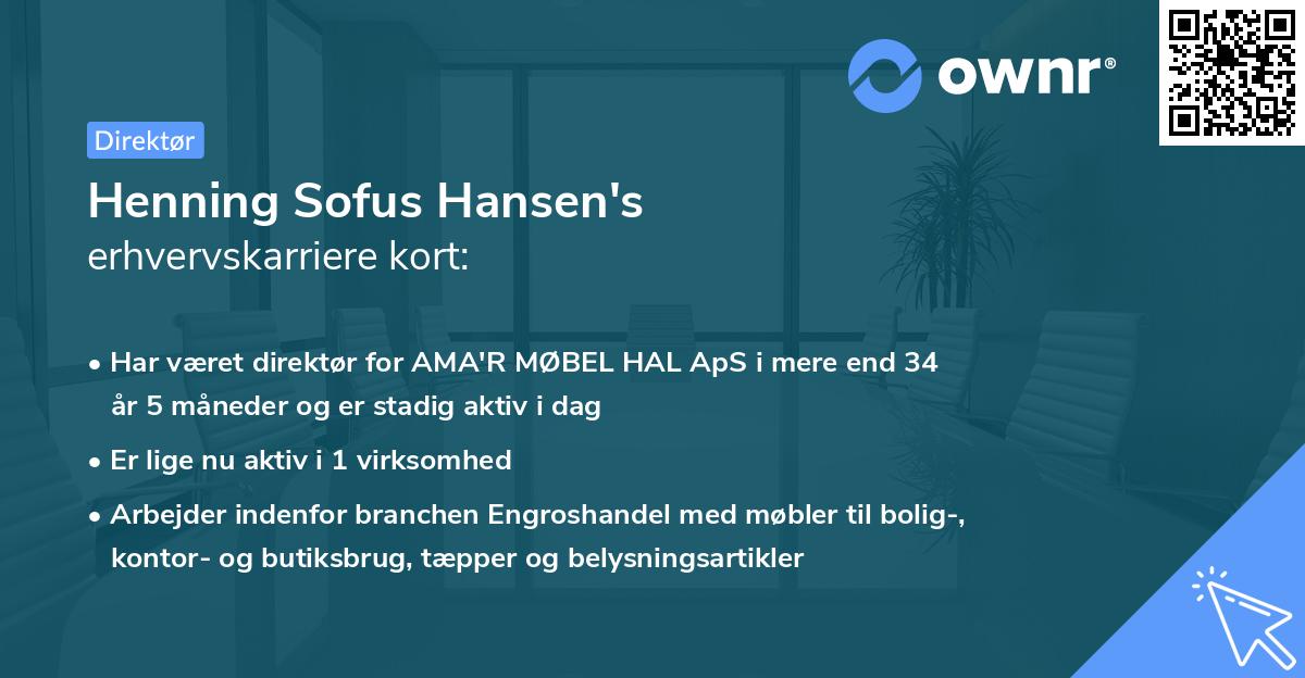 Henning Sofus Hansen's erhvervskarriere kort