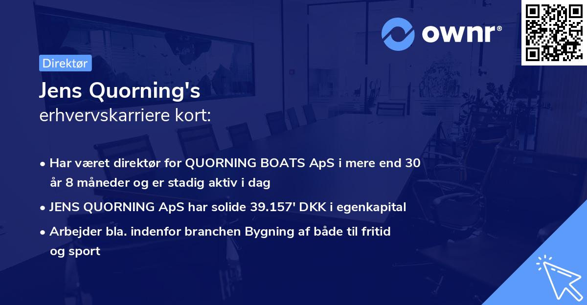 Jens Quorning's erhvervskarriere kort