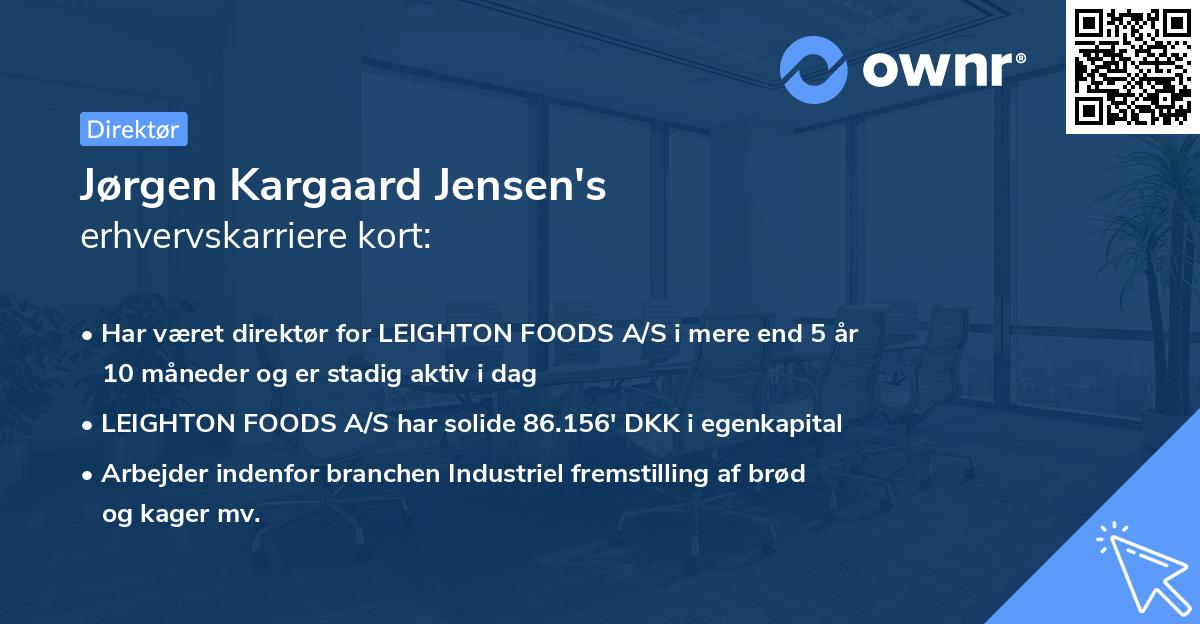 Jørgen Kargaard Jensen's erhvervskarriere kort