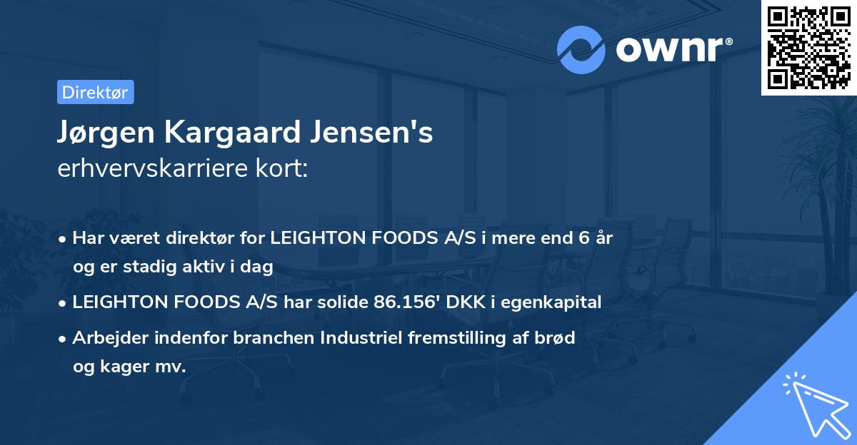 Jørgen Kargaard Jensen's erhvervskarriere kort