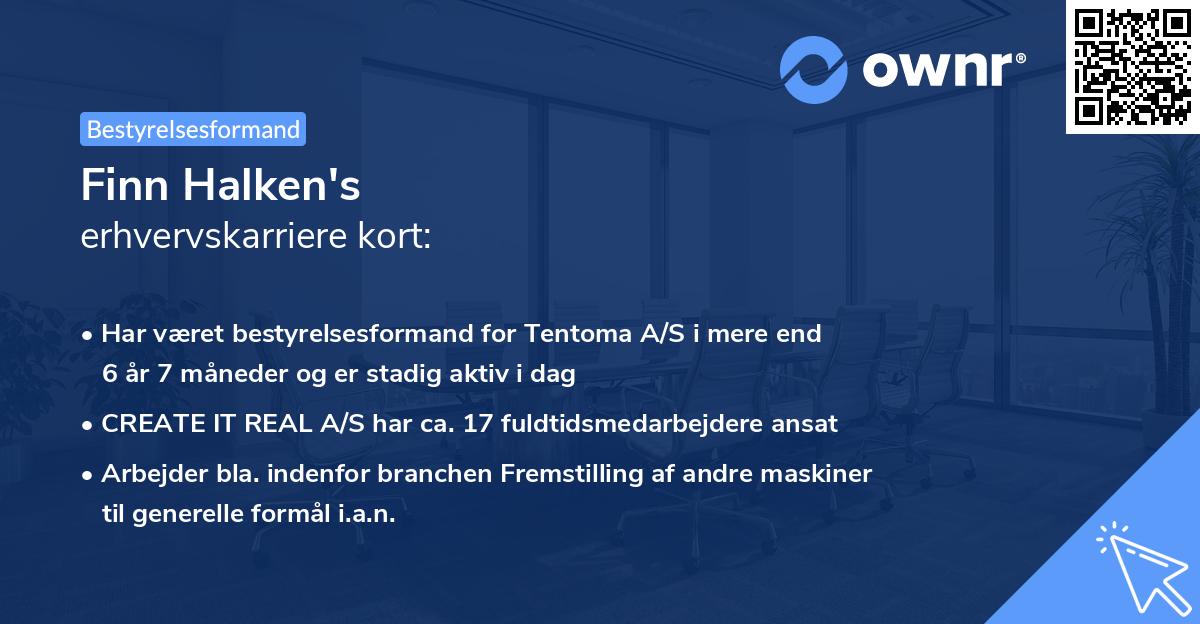 Finn Halken's erhvervskarriere kort